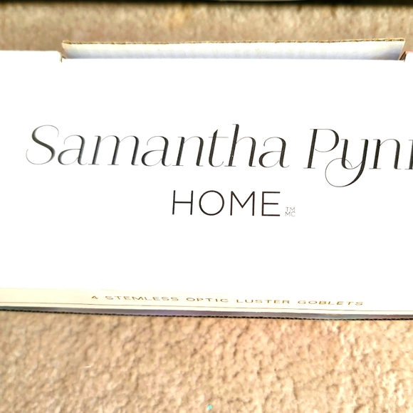 NWT Samantha Pynn Home Set of 4 Stemless Optic Luster Goblets - Picture 3 of 11